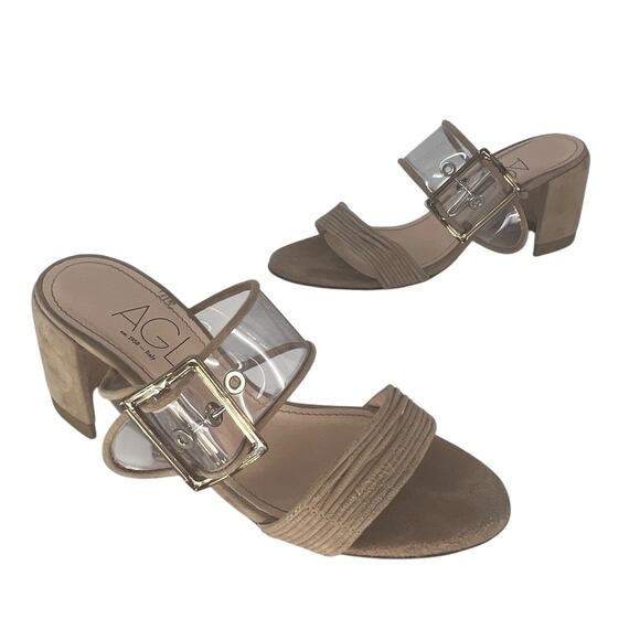AGL Transparent Buckle Strap Mule Sandals - Picture 4 of 14
